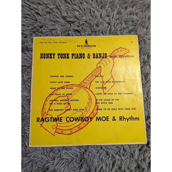 Ragtime Cowboy Moe Honky Tonk Piano & Banjo with Rhythm 262 Vinyl LP 1960 Hudson - Picture 7 of 10
